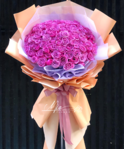 Bó Hoa Tươi 100 Đóa Hồng Tím - BH028