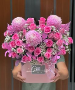Giỏ Hoa Sắc Hồng - GH001