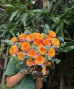 Hộp Hoa Hồng Cam Sprit - GH067